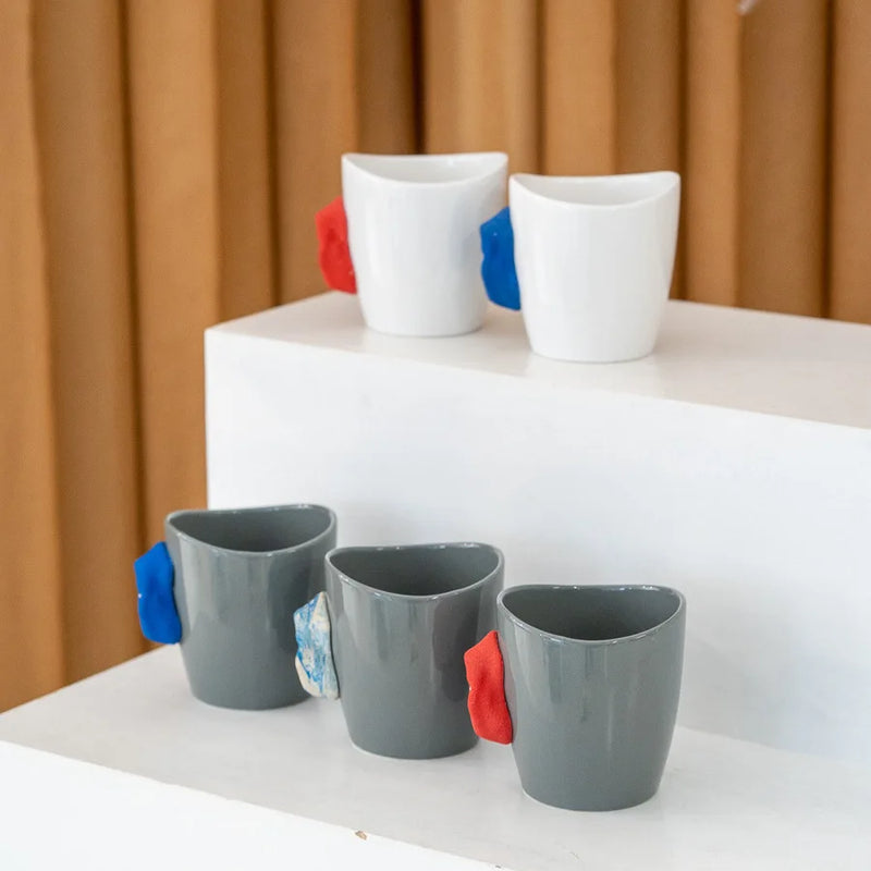 Tasse porcelaine poignée escalade design créatif bureau maison