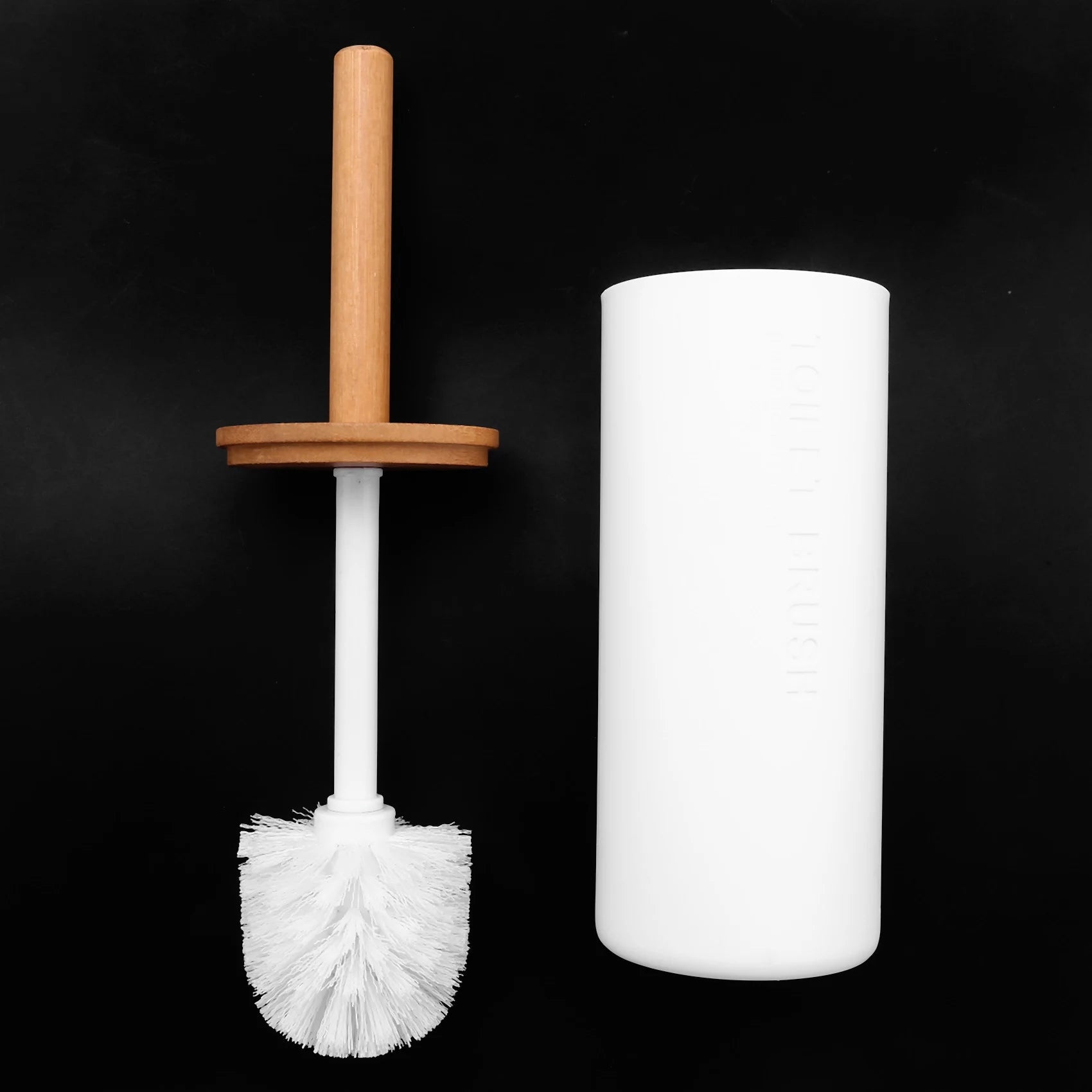 ensemble de brosse de toilette en bambou avec accessoires - vue 3 sur 6