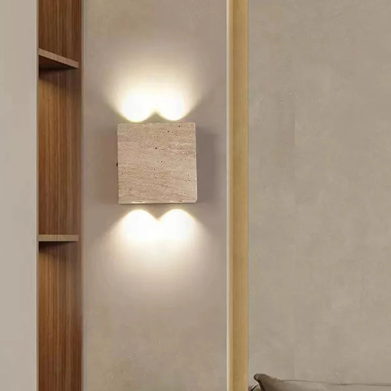 applique murale led en pierre naturelle 3000k lampe d'ambiance