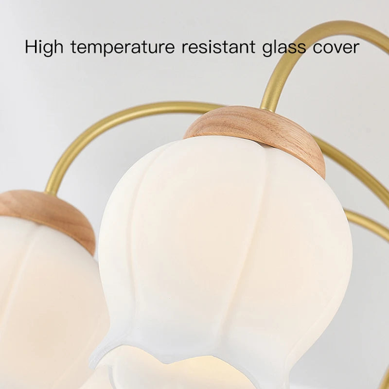 lustre en bois design moderne éclairage led pour chambre enfant - vue 11 sur 12