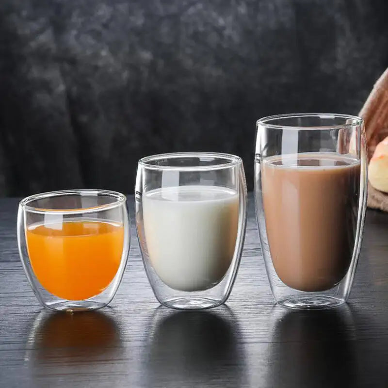 Lot tasses verre double paroi borosilicate isolantes - vue 2 sur 7