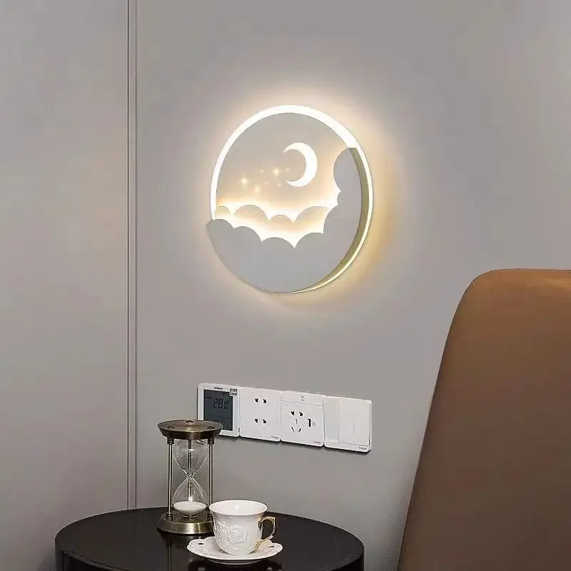 applique led créative nuage étoiles lune pour chambre d'enfants