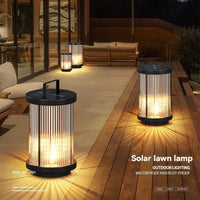 lampadaire solaire extérieur étanche en verre pour jardin