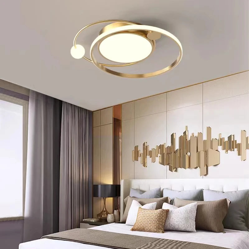 Lustre Led moderne pour chambre salon cuisine étude plafonnier ménage nordique atmosphère créative luminaire - vue 6 sur 13
