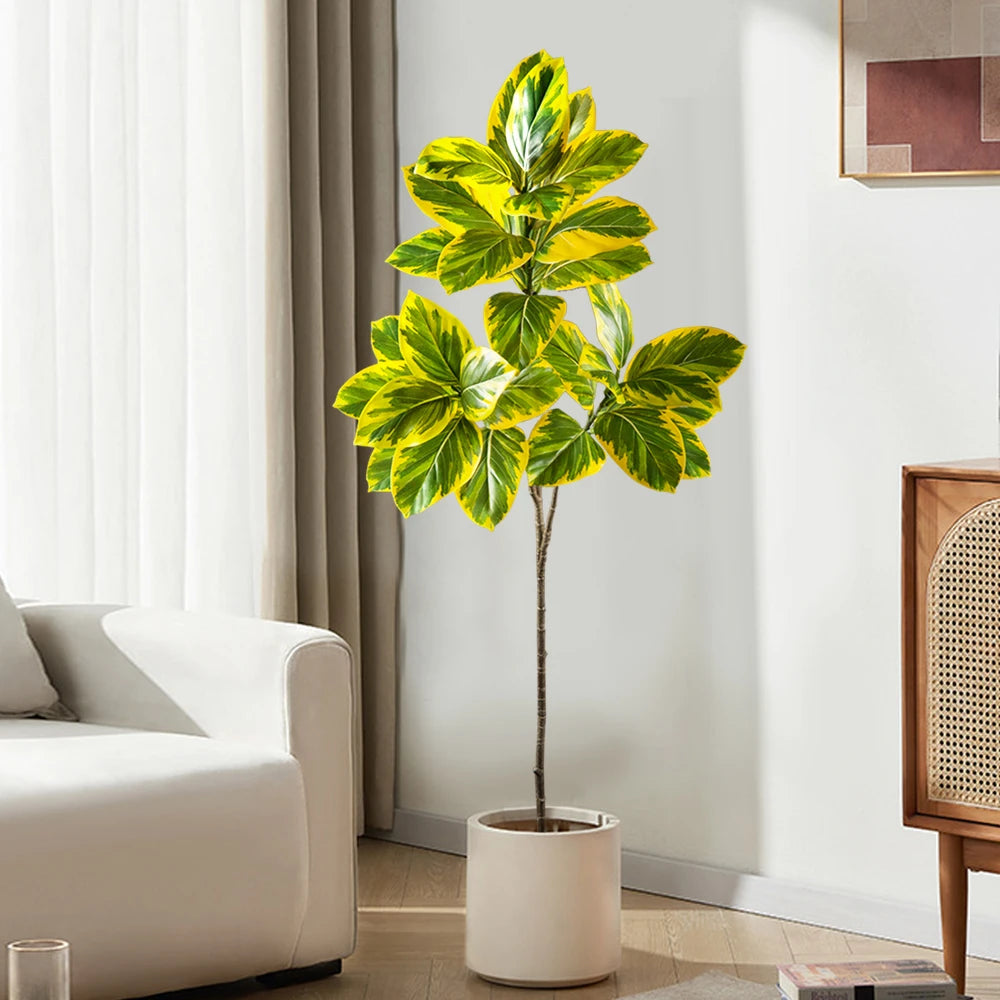branche de banyan artificielle avec feuilles de magnolia pour décoration - vue 4 sur 9