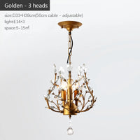 Vintage bougie suspension nordique LED lustre en cristal pour salon chambre cuisine Villa hôtel Hall luminaire