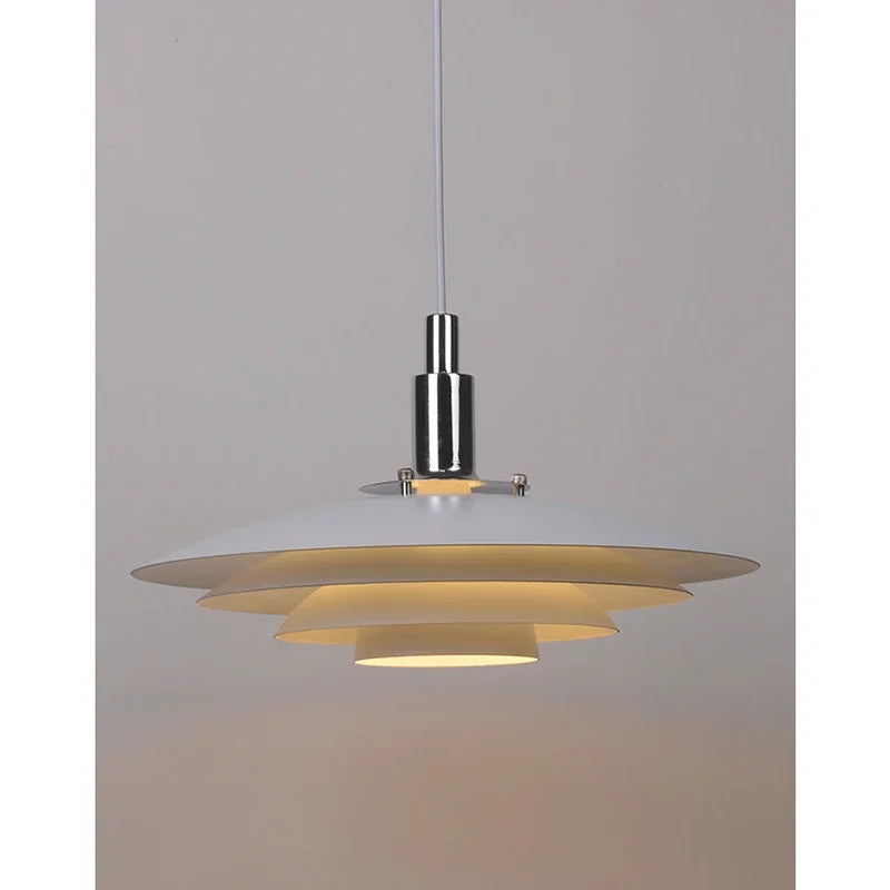 Lamp Mid Century Pendant Light Creative Modern Gradient White Red UFO Adjustable Light Fixture Dining Room Kitchen chandeliers - vue 6 sur 9