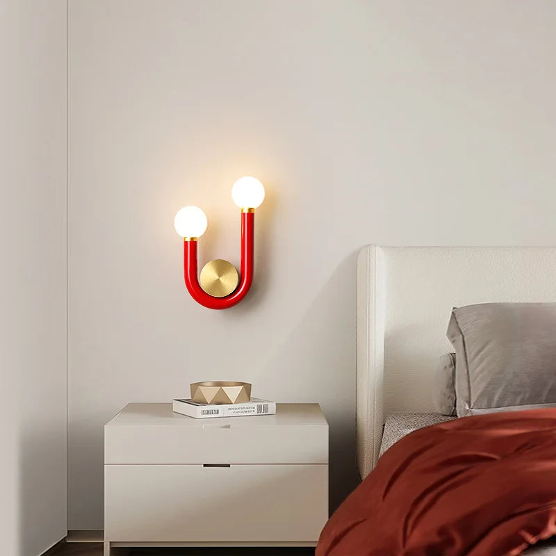 applique murale en métal tube en u décorative style nordique