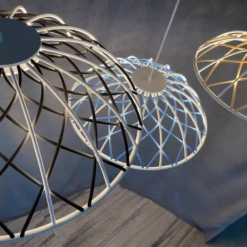 plafonnier moderne en corde tressée pour décoration intérieure - vue 5 sur 10
