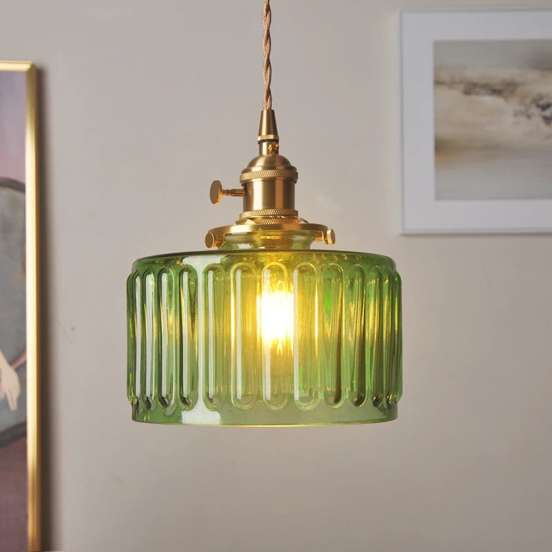 suspension nordique vintage rustique verre cuivre décoration wabi-sabi