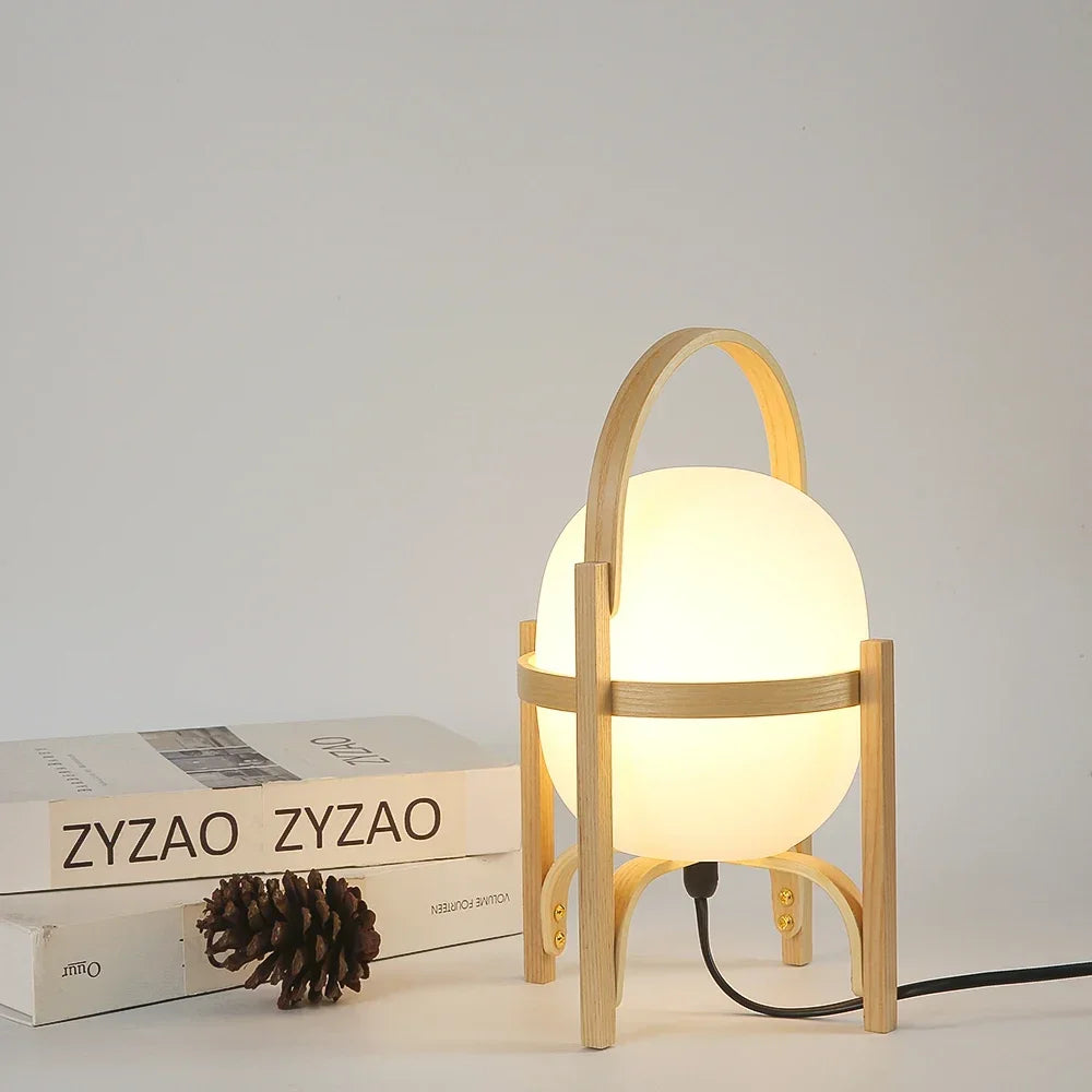 lampe de table moderne en bois simple led pour lecture - vue 2 sur 8