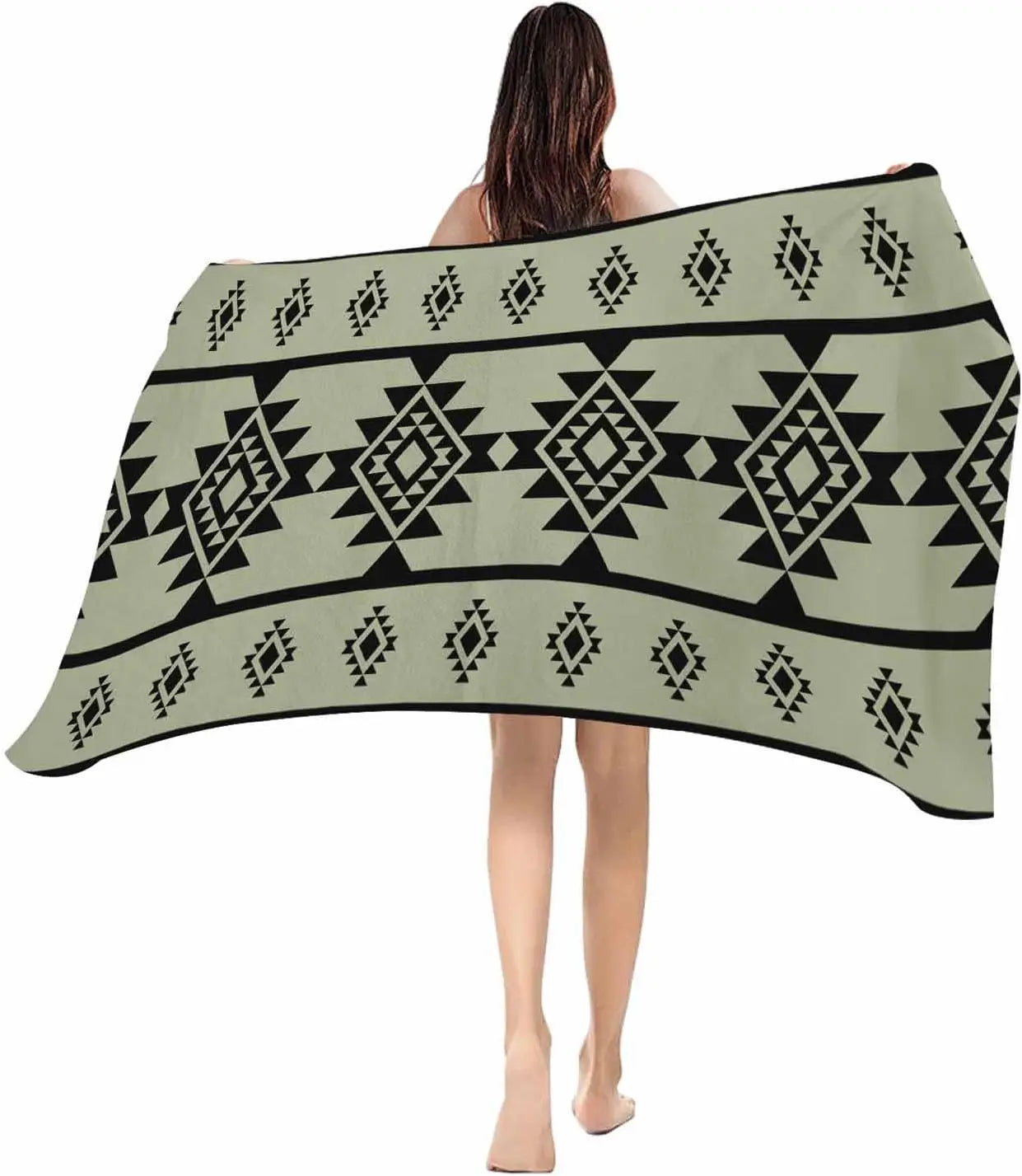 serviette de plage motifs azteques douce absorbante legere