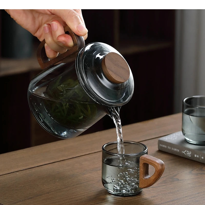 Theiere cafetiere verre portatif set tasses puer moderne - vue 3 sur 7