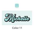 serviette de plage personnalisée rayures style retro hippie