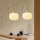Suspension en verre blanc lampe suspendue de simplicité japonaise pour salon chambre salle à manger Loft lampe suspendue en bois