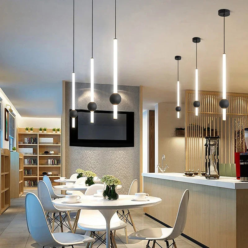 lustre à barre longue suspension avec éclairage led - vue 4 sur 14