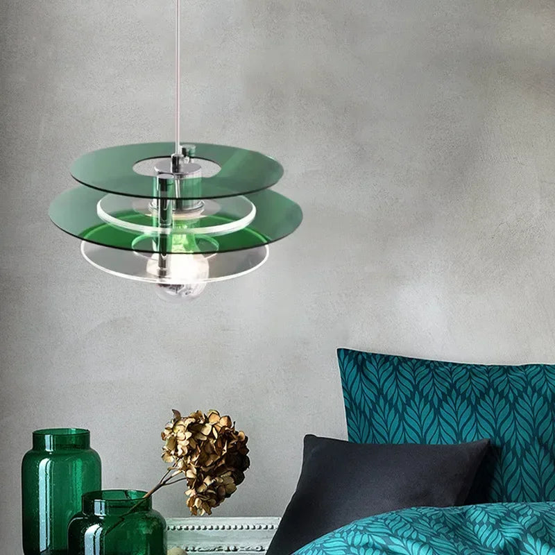 lustre arc-en-ciel soucoupe volante déco rétro pour bar ou restaurant - vue 5 sur 13