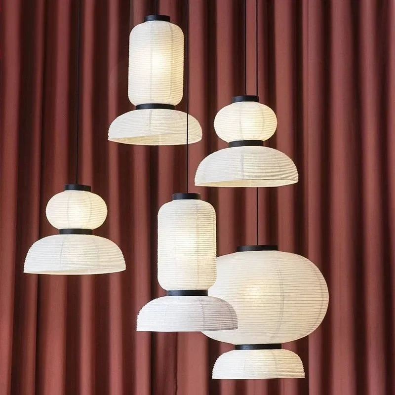 SANDYHA lanterne chinoise papier de riz lustre Art décor concepteur lampe à LED chambre salon salle à manger suspension éclairage fait à la main - vue 4 sur 11