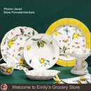Assiette en ceramique motif citron style europeen elegante