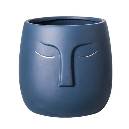pot de fleurs en céramique visage avatar décoratif pour plantes succulentes - vue 15 sur 16