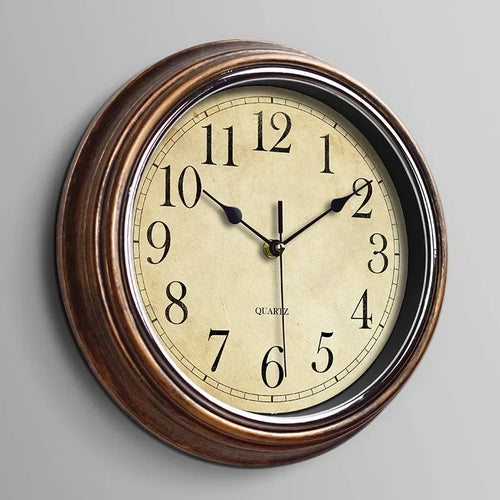 horloge murale vintage silencieuse pour décoration intérieure