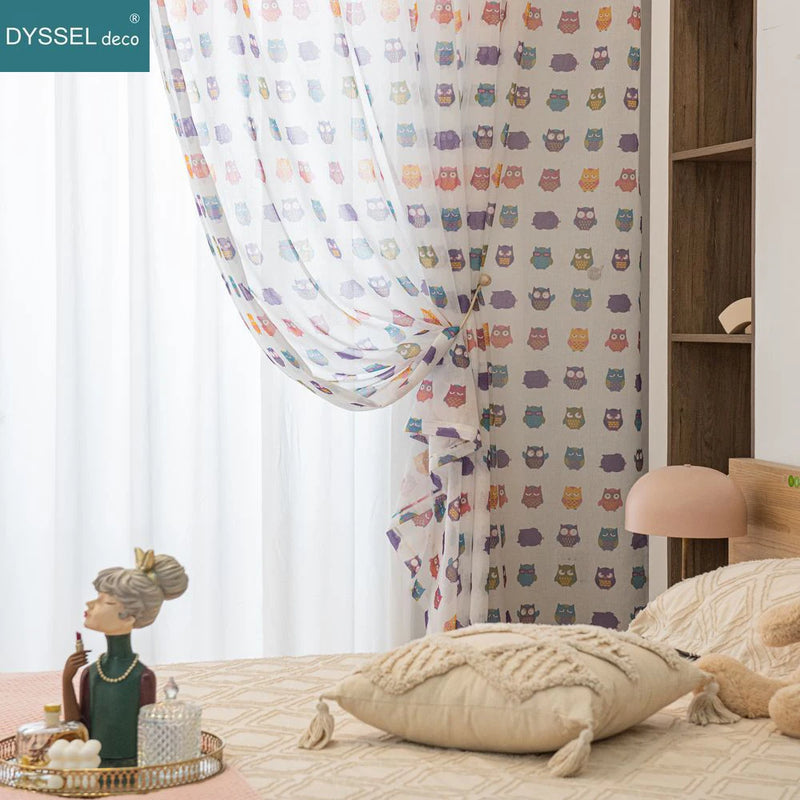 Voilage enfants motifs animaux style européen chambre enfant