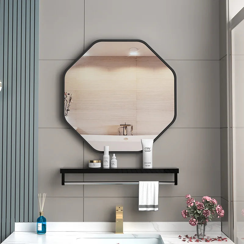 miroir irrégulier avec support de rangement pour maquillage - vue 6 sur 6