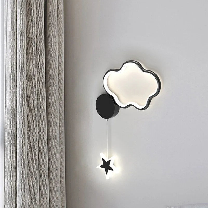 Applique murale LED modernes fer acrylique nuage étoile lune chambre d'enfants décor appliques pour chambre allée étude salon maison Lustre - vue 2 sur 18
