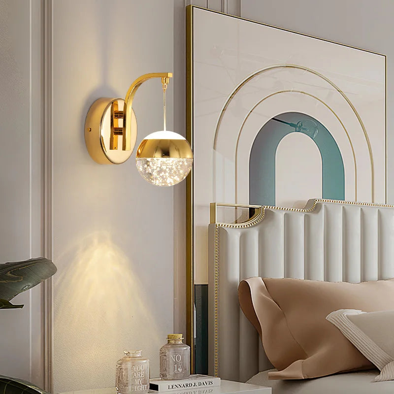 Applique murale LED en cristal doré - vue 4 sur 8