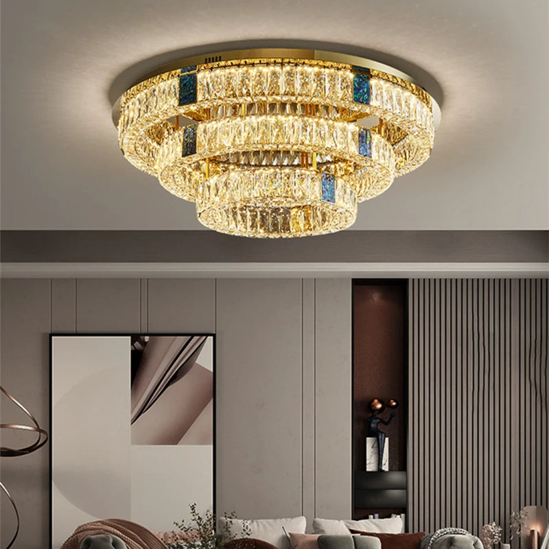 plafonnier led rond design nordique en acier inoxydable 	 modèle - vue 7 sur 12