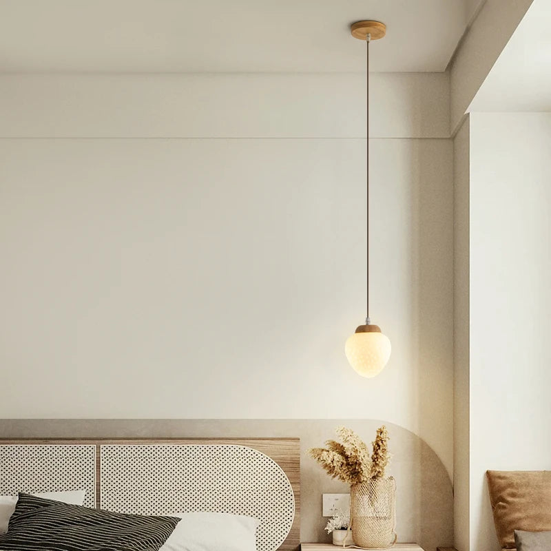 Rétro journal Style salon lustres lumière LED créative fraise Restaurant suspension lampe originale bois étude chambre lumières - vue 6 sur 13