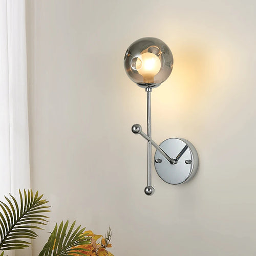 applique murale haut et bas en verre métal chromé nid d'abeille