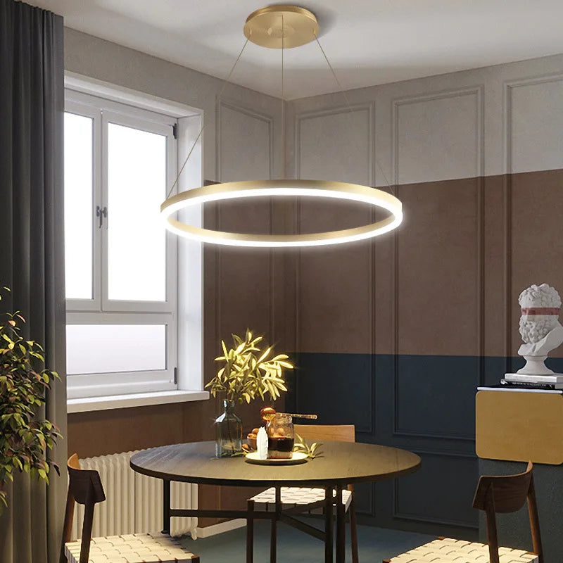 lustre led minimaliste nordique réglable avec lampe suspendue