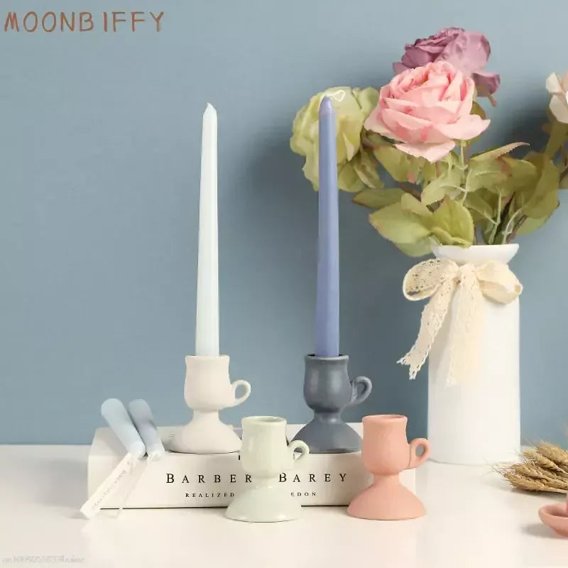 bougeoir en céramique nordique pour décoration intérieure élégante - vue 2 sur 18