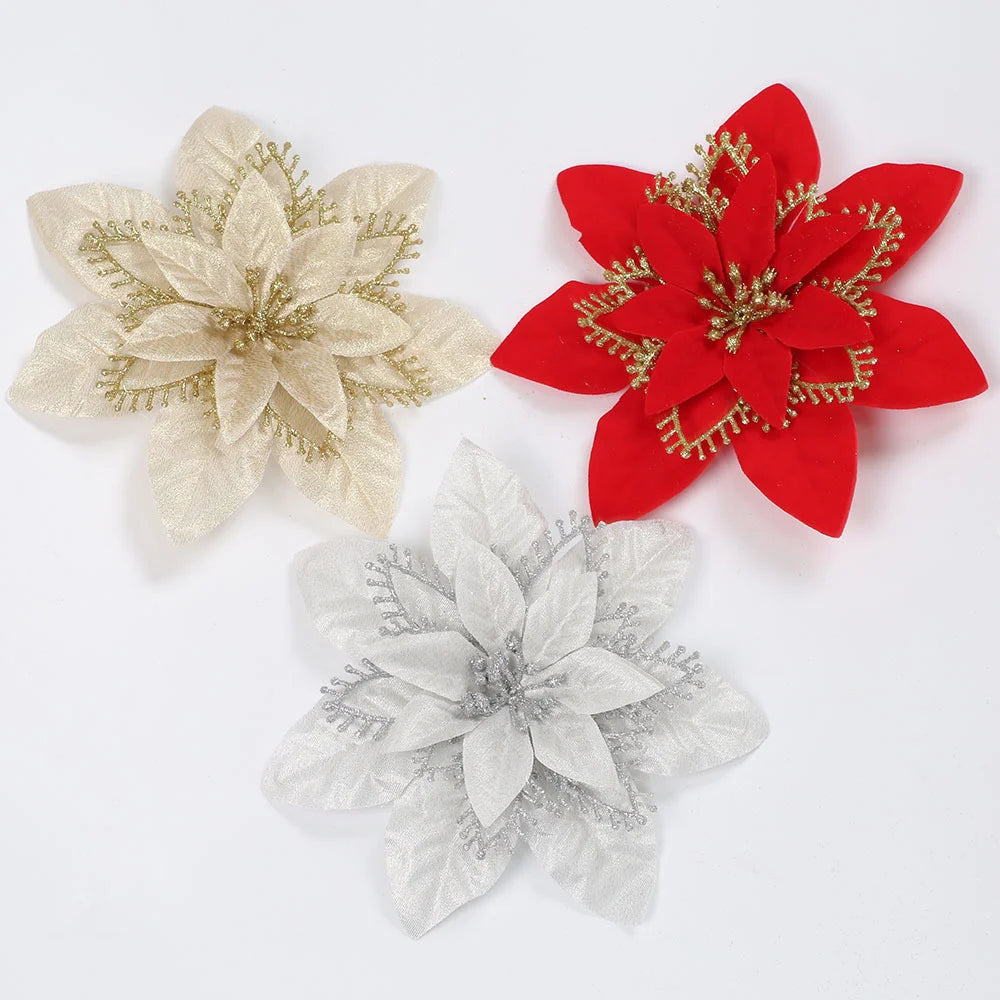 décorations de noël fleurs artificielles pour la maison 2025 - vue 7 sur 9