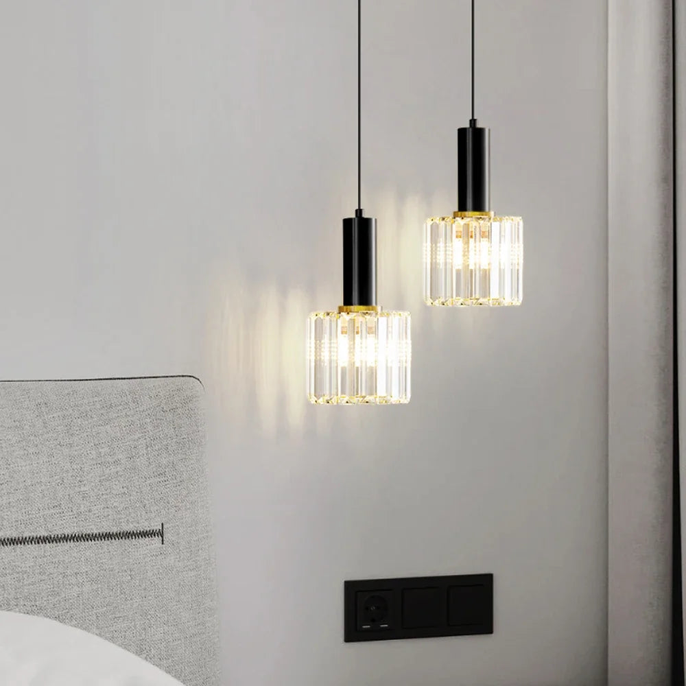 suspension en cristal design moderne pour éclairage intérieur réglable - vue 2 sur 10