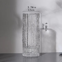 vase en verre transparent pour arrangement floral décoratif