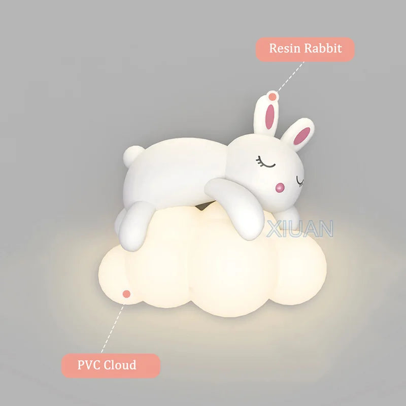 Applique murale lapin créatives sur nuage blanc - vue 4 sur 10