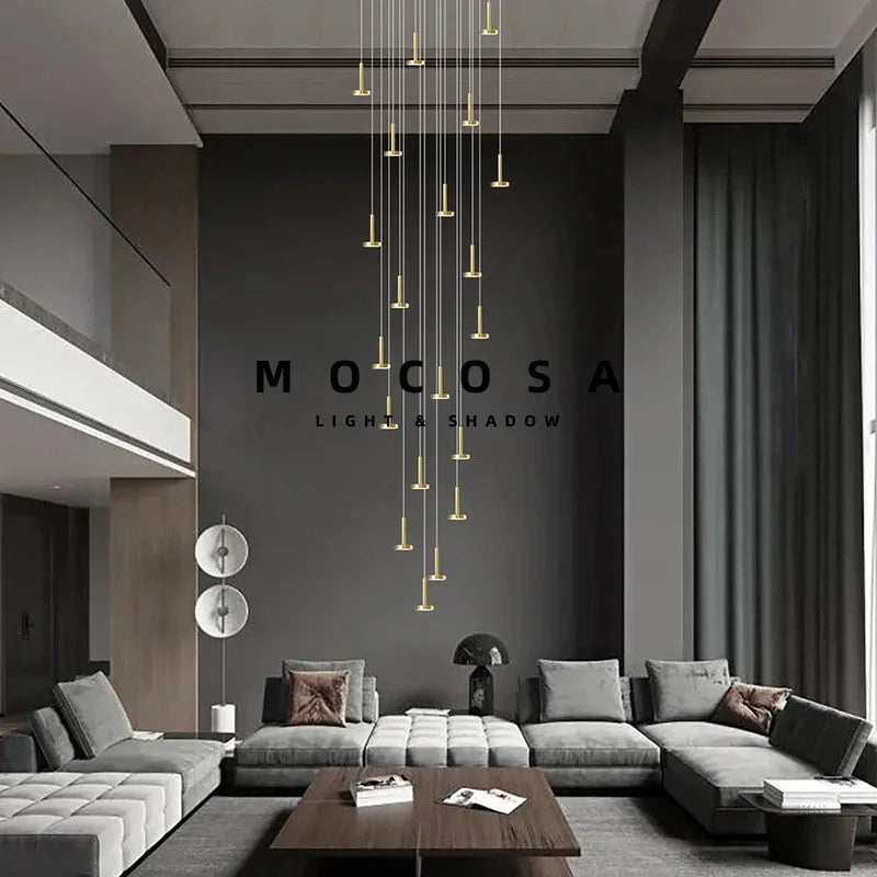 Ciel étoiles suspension lumières marché magasin de vêtements soucoupe de plafond décoration météore douche lampe suspendue Villa escalier lustre