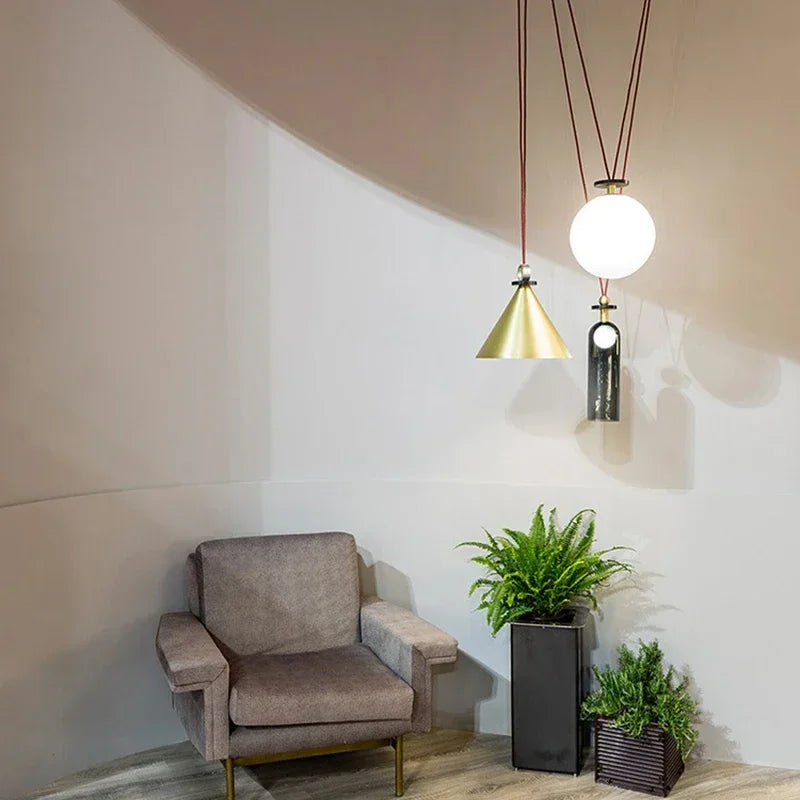 Suspension de plafond de forme réglable de concepteur bricolage combiné en métal chambre salon Table à manger décor éclairage LED luminaire suspendu - vue 5 sur 25