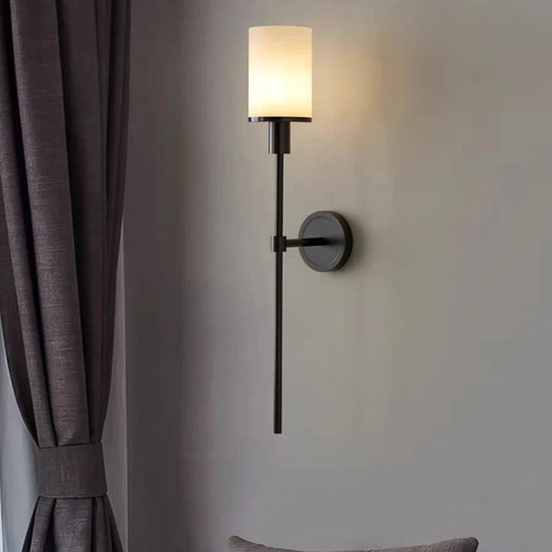 Applique murale vintage en laiton et marbre naturel pour un éclairage élégant