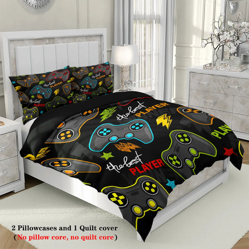 ensemble de literie manette de jeu 3 pièces pour adolescents et adultes