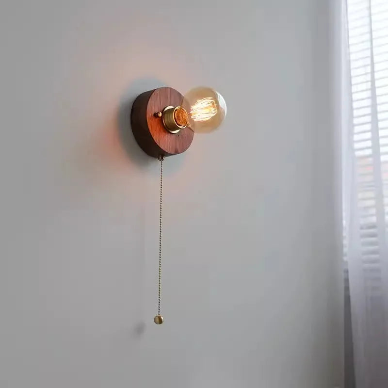 applique murale en bois style wabi sabi pour éclairage intérieur décoratif - vue 4 sur 10
