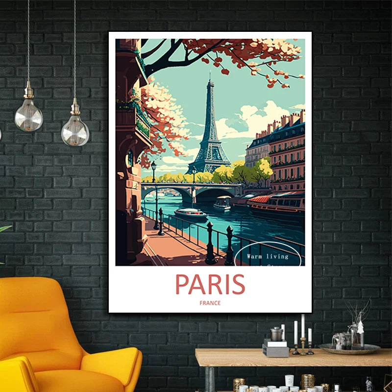 affiche de voyage urbaine new york rome tokyo venise décoration murale