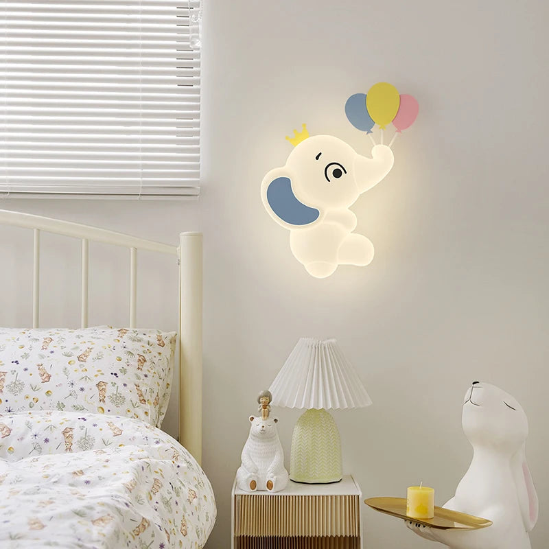 applique murale créative en forme d'éléphant pour éclairage intérieur