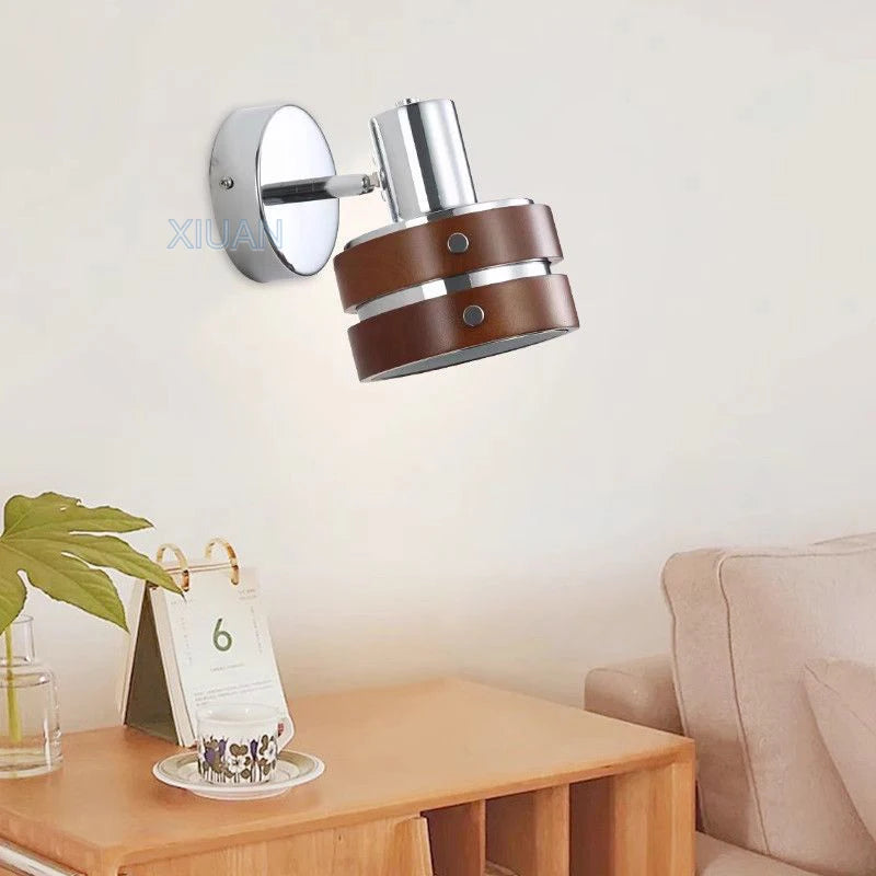 applique murale led bauhaus bois rétro pour lecture - vue 7 sur 8