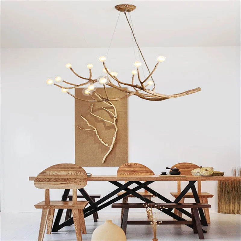 Moderne Arbre Verre Bulle LED Lustre Éclairage Rétro Plafond Lustres Vintage Maison Suspension Suspension Luminaires - vue 4 sur 23