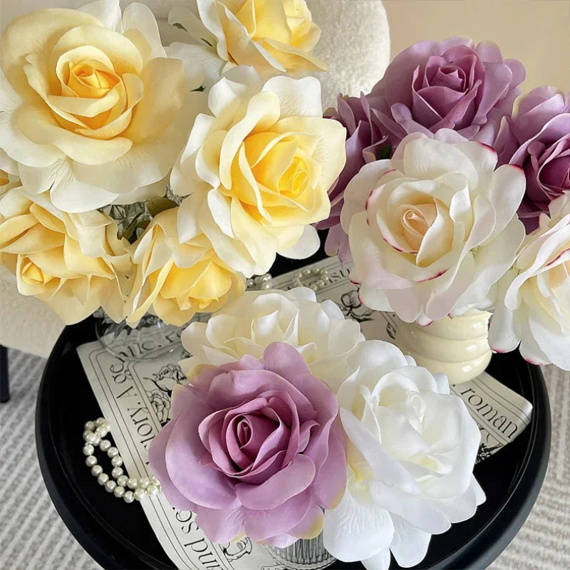 bouquet de roses artificielles décoratives pour jardin