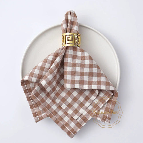 Serviette de table coton motif vichy 42x42 lavable