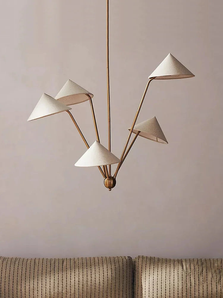 Wabi-sabi plafond suspension lampe japon tissu suspendu Lustre salon chez l'habitant lumière LED cuisine île Lustre chambre décor